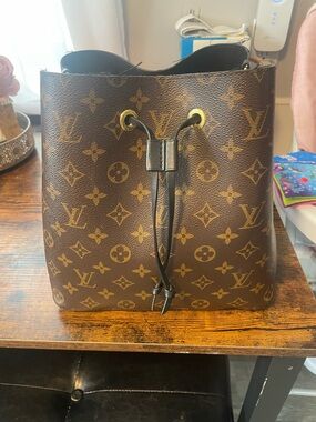 Louis Vuitton Monogram Canvas Bucket Bag in Brown and Gold